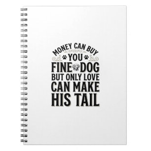 Cuaderno Tipografía de diseño de cita de amor de perro vint