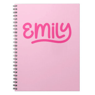 Cuaderno Tipografía de escritura a mano de Emily rosa suave