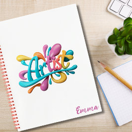 Cuaderno Tipografía de escritura artística, colorida, moder