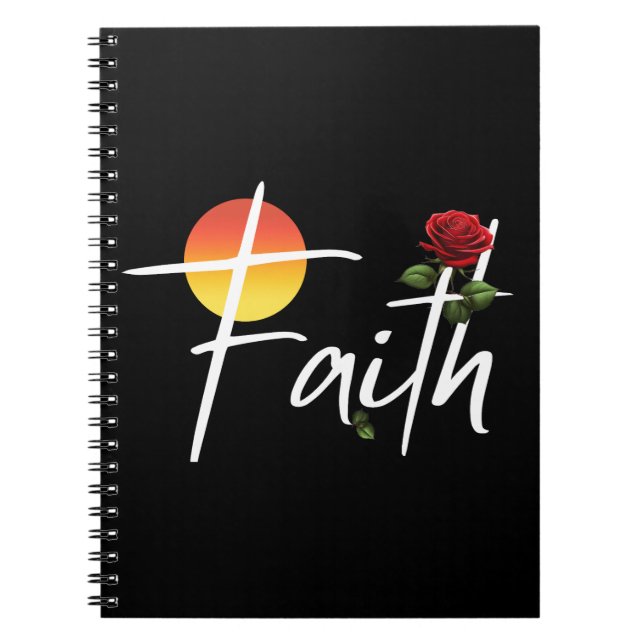 Cuaderno Tipografía de fe con rosas (Frente)