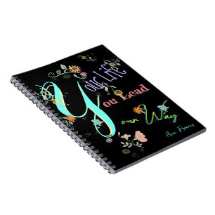 Cuaderno Tipografía de flores pastel lindas Tu vida a tu ma