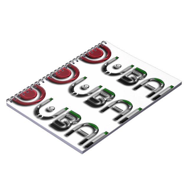 Cuaderno Tipografía de la bandera de los Emiratos Árabes Un (Lado Izquierdo)