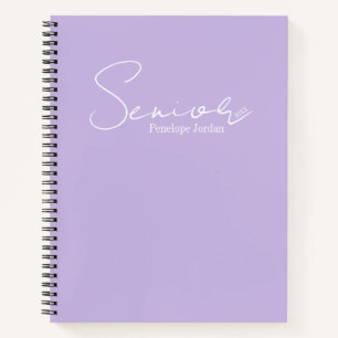 Cuaderno Tipografía de Letra Elegante Lavanda Año de Gradua