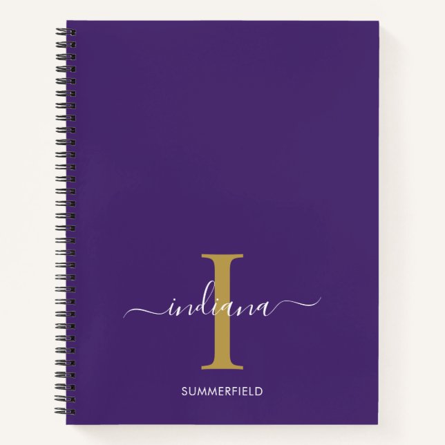 Cuaderno Tipografía de letra script con monograma personali (Anverso)