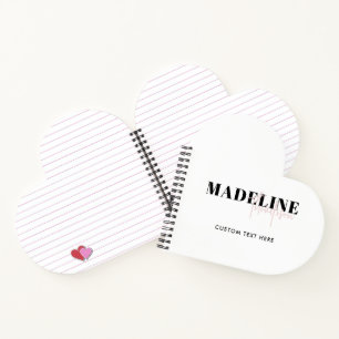 Cuaderno Tipografía de Moda moderna Guión Feminina Rosa Lig