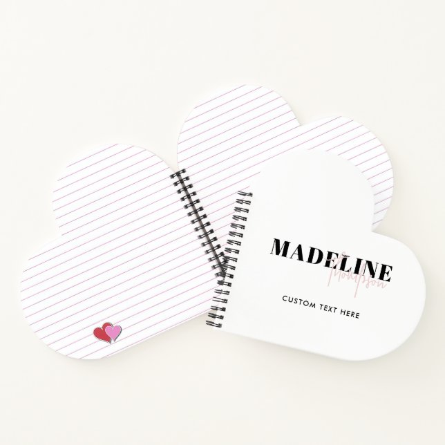 Cuaderno Tipografía de Moda moderna Guión Feminina Rosa Lig (Interior)