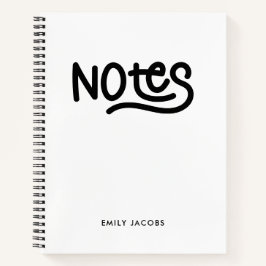 Cuaderno Tipografía de notas manuscritas minimalistas y neg