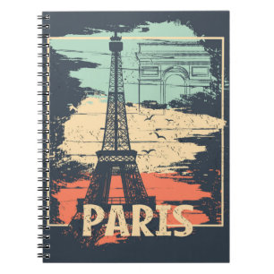 Cuaderno Tipografía de París: poster abstracto de Eiffel.
