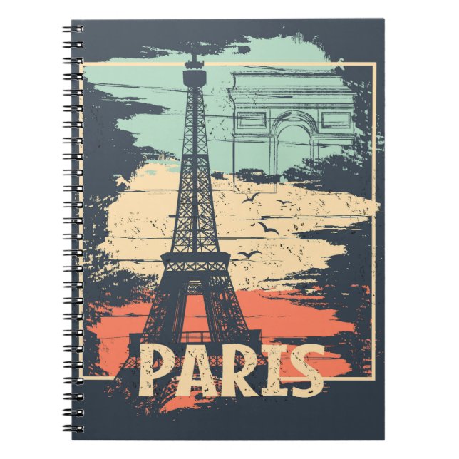 Cuaderno Tipografía de París: poster abstracto de Eiffel. (Frente)