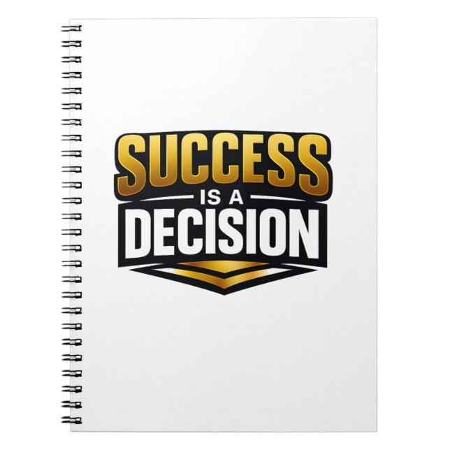 Cuaderno Tipografía de Success Gold sobre negro (Frente)