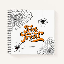 Cuaderno Tipografía de truco o tratamiento con Spiders ID68