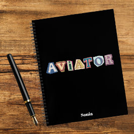 Cuaderno Tipografía del aviador, diversión, frescura, aviac