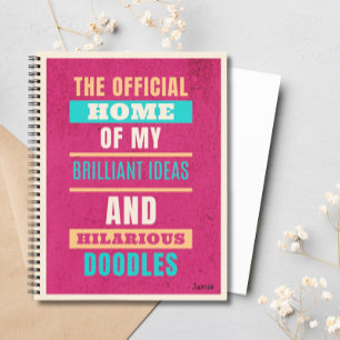 Cuaderno Tipografía divertida personalizada de dibujos manu