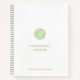 Cuaderno Tipografía Dorada Monograma de Nombre con Acuarela