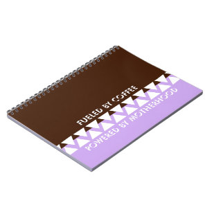 Cuaderno Tipografía femenina a rayas Coffee Mom Cita