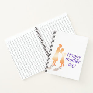 Cuaderno Tipografía floral feliz Día de la Madre - Elegante