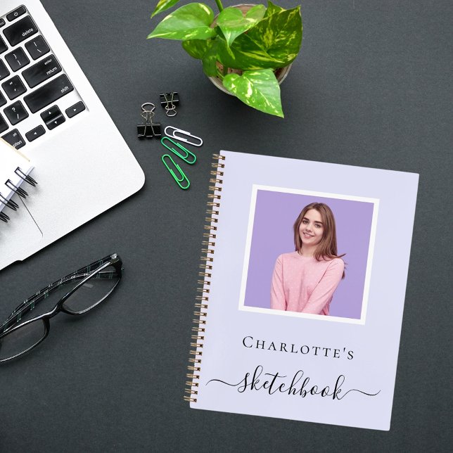 Cuaderno Tipografía fotográfica violeta de lavanda de cuade (Subido por el creador)