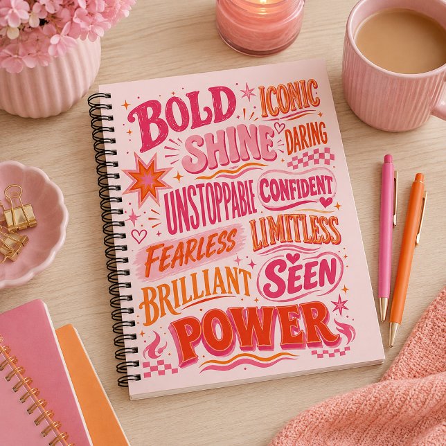 Cuaderno Tipografía inspiradora retro negrita e imparable (Subido por el creador)