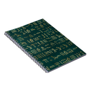Cuaderno Tipografía Jeroglíficos Egipcios Dorados Egipto