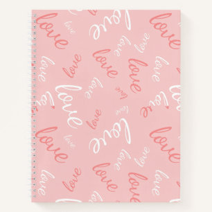 Cuaderno Tipografía manuscrita de amor rosa Romántica