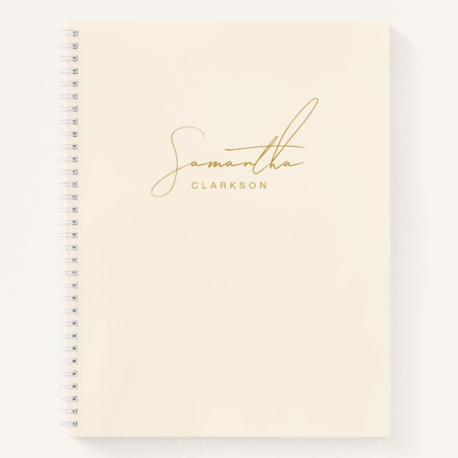 Cuaderno Tipografía manuscrita simple de escritura de oro p (Anverso)