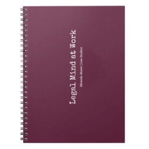 Cuaderno Tipografía Mente Legal Estudiante de Derecho Burgu