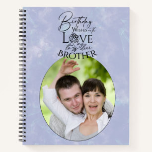 Cuaderno Tipografía Minimalista Cumpleaños Hermano Foto