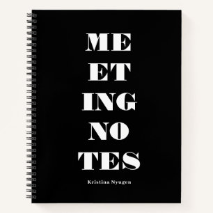 Cuaderno Tipografía Moderna en Negrita Chic Notas de Reunió