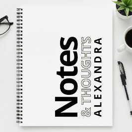 Cuaderno Tipografía Moderna Notas Y Pensamientos En Blanco