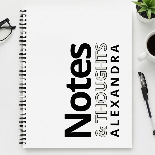 Cuaderno Tipografía Moderna Notas Y Pensamientos En Blanco  (Subido por el creador)