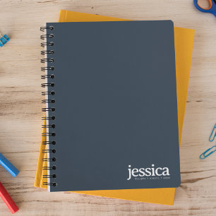 Cuaderno Tipografía moderna redondeada azul marino añil