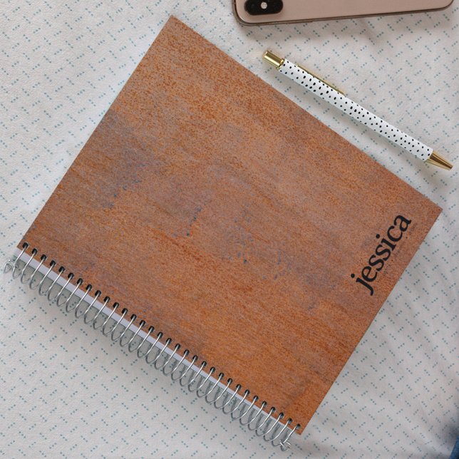 Cuaderno Tipografía moderna redondeada de acero oxidado des (Subido por el creador)
