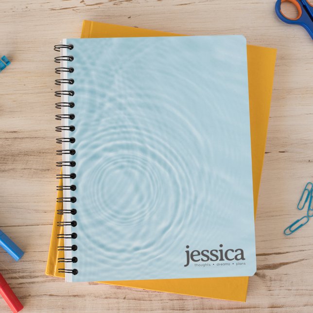 Cuaderno Tipografía moderna redondeada de agua azul claro (Subido por el creador)