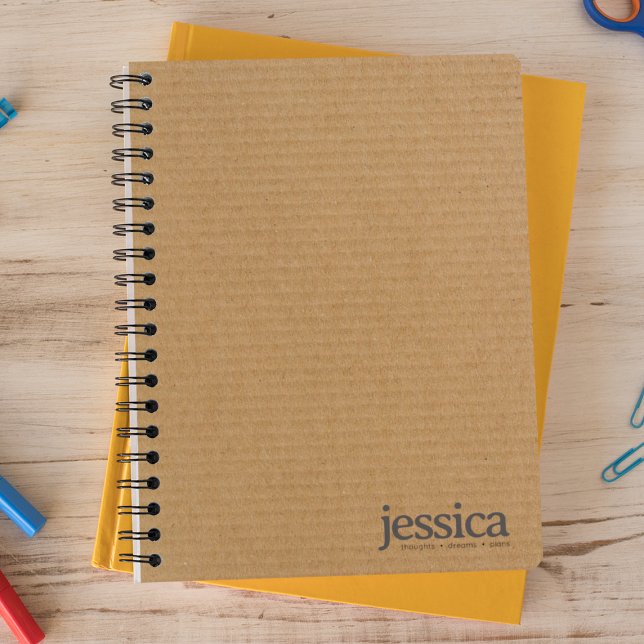 Cuaderno Tipografía moderna redondeada de cartón marrón (Subido por el creador)