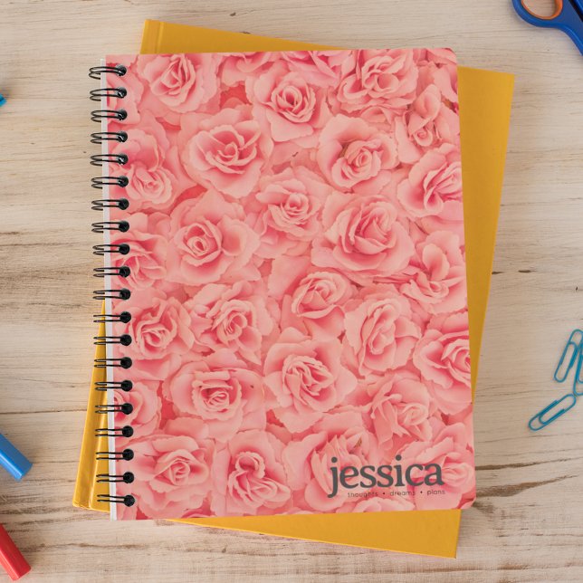 Cuaderno Tipografía moderna redondeada de rosa agrupada (Subido por el creador)