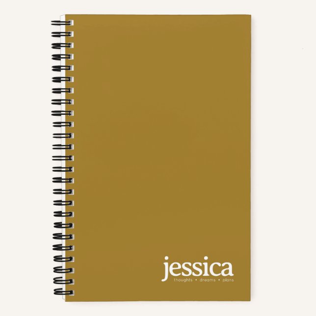 Cuaderno Tipografía moderna redondeada en oro (Anverso)
