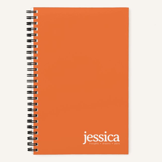 Cuaderno Tipografía moderna redondeada naranja brillante (Anverso)
