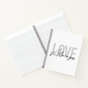 Cuaderno Tipografía moderna, simple y urbana "Love Always"
