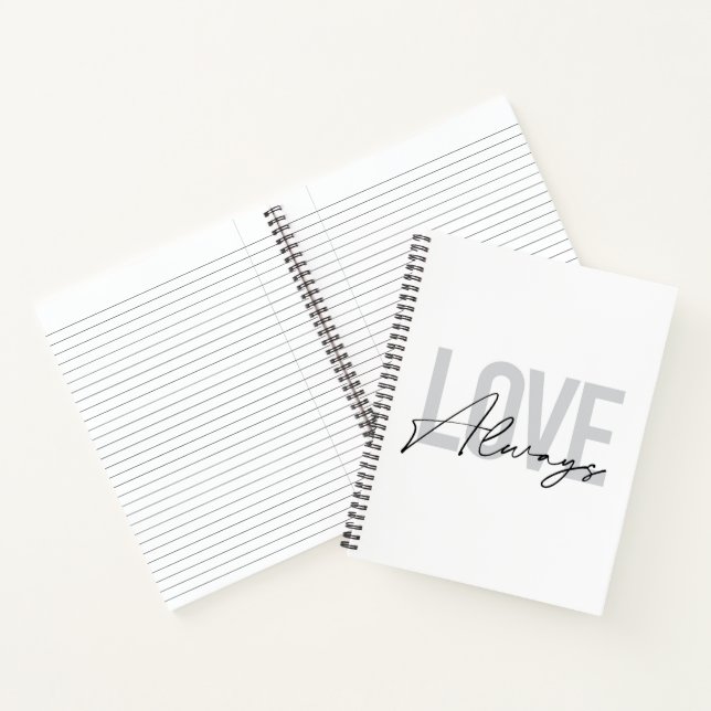 Cuaderno Tipografía moderna, simple y urbana "Love Always" (Interior)