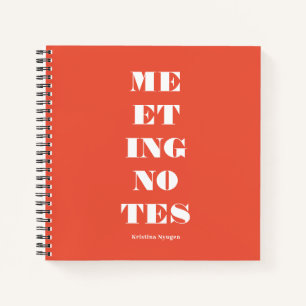 Cuaderno Tipografía Naranja Blanca Única y Negrita para Not