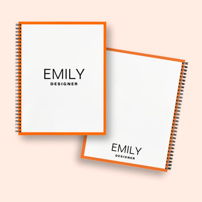 Cuaderno Tipografía negra moderna | Bloc de notas de borde  (Subido por el creador)