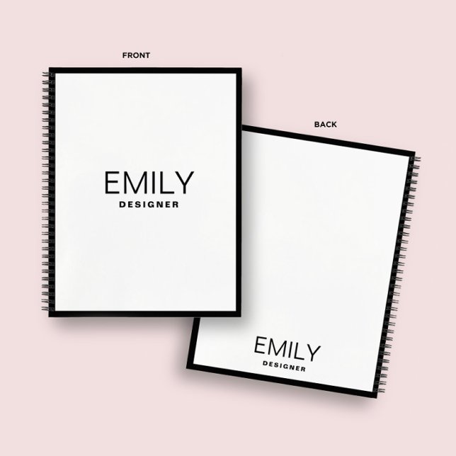 Cuaderno Tipografía negra moderna | Borde negro (Subido por el creador)