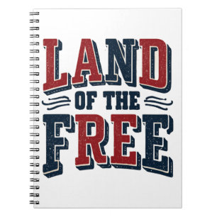 Cuaderno Tipografía Patriótica Vintage Tierra de los Libres