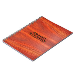 Cuaderno Tipografía personalizada de madera de cerezo