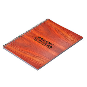 Cuaderno Tipografía personalizada de madera de cerezo