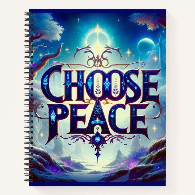 Cuaderno Tipografía Radiante Elige la Paz (Anverso)