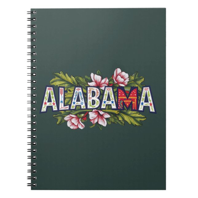 Cuaderno Tipografía rosada de Hibiscus Alabama (Frente)
