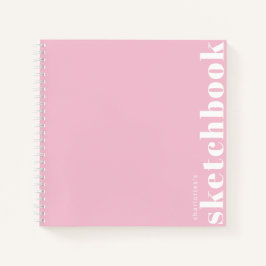 Cuaderno Típografía rosada Pastel Personalizado moderno