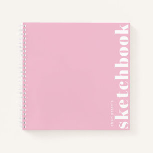 Cuaderno Típografía rosada Pastel Personalizado moderno