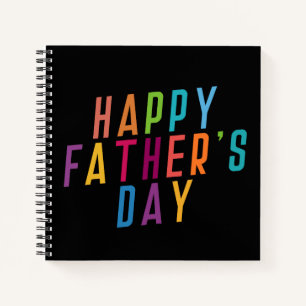 Cuaderno Tipografía simple del Día del Padre Feliz   Portát